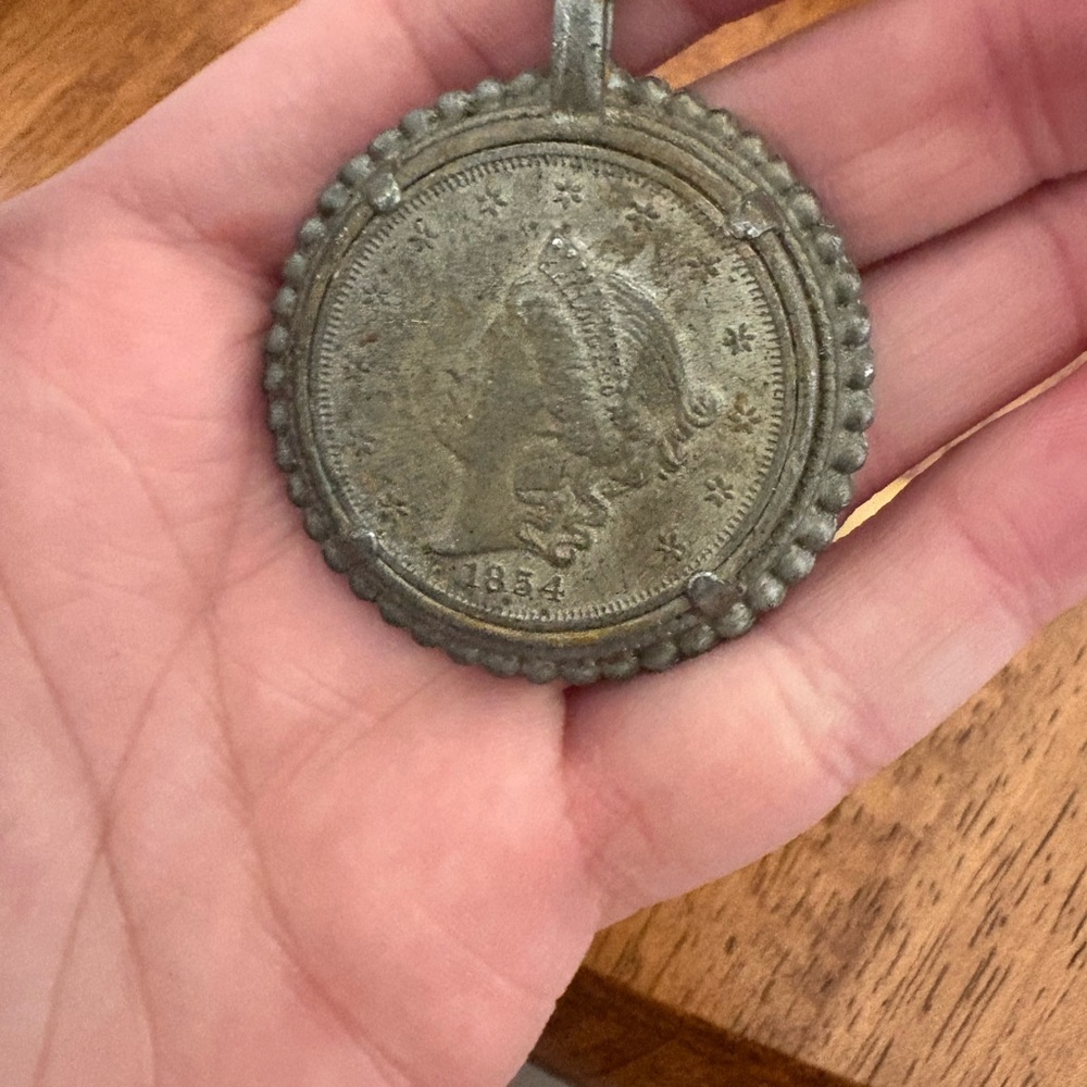 1854 Liberty Seated Silver Dollar pendant